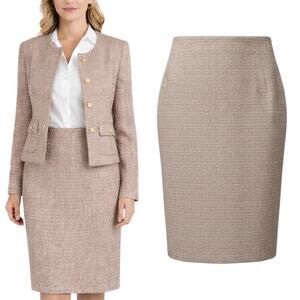 MaxMara Tweed Pencil Skirt Wool Blend Knee Length Size 4